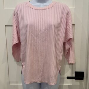 Elegant Pink Striped Long Sleeve Top